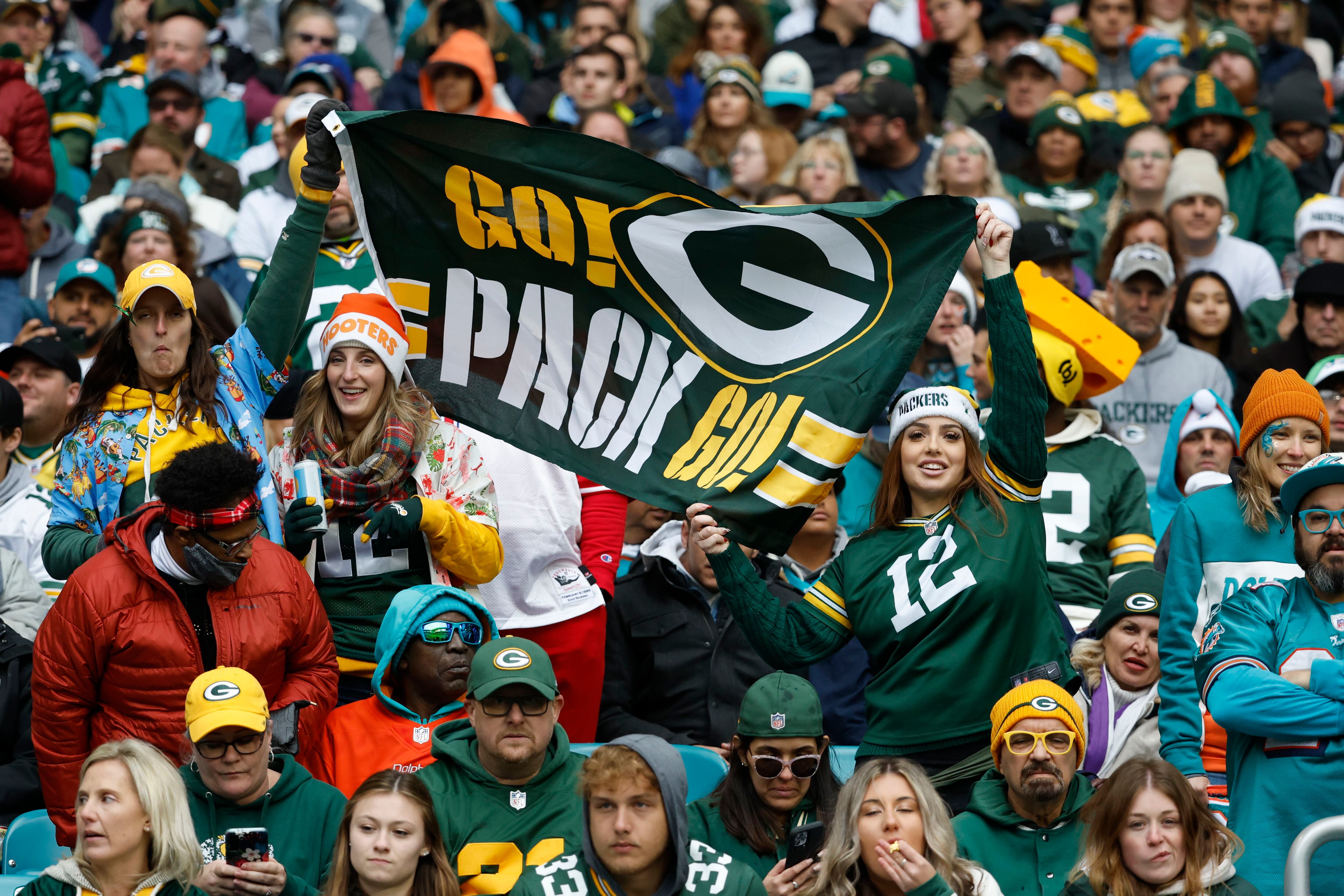 Local Buffalo Bills fans cheer on their team during the AFC