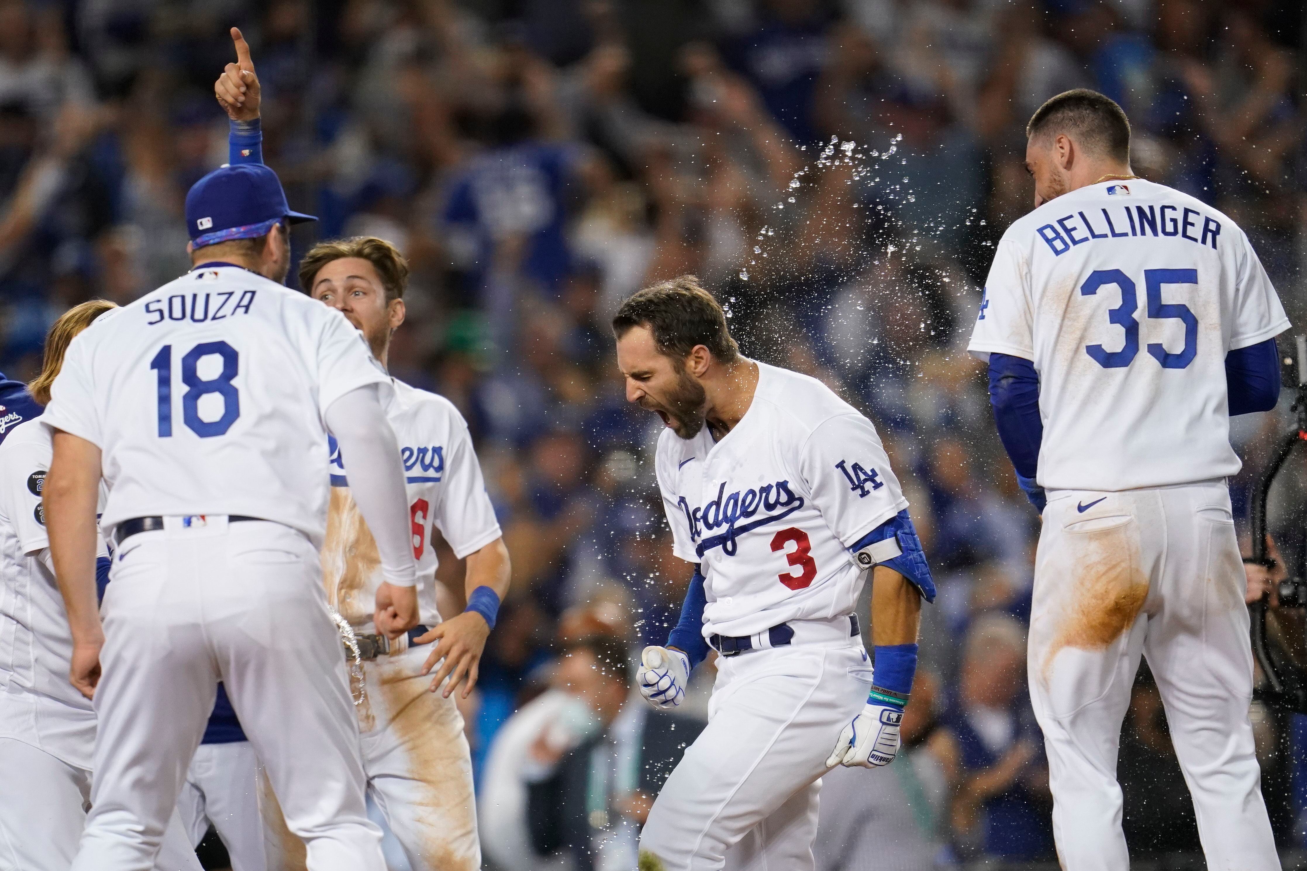 Los Angeles Dodgers center fielder Cody Bellinger (35) walks in