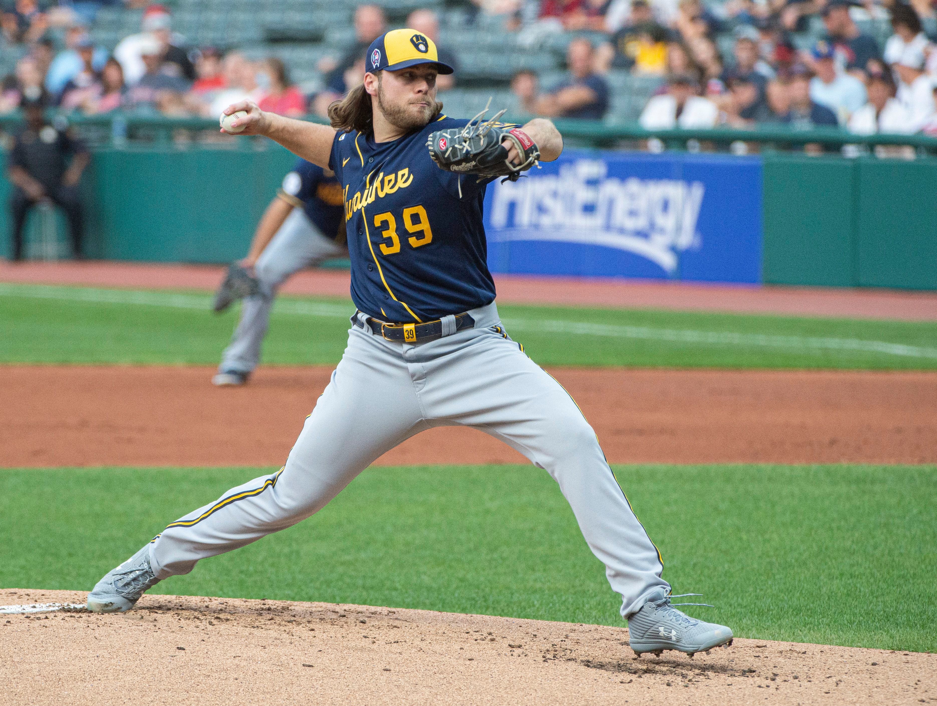 A detail shot of the cleats worn by Josh Hader of the Milwaukee