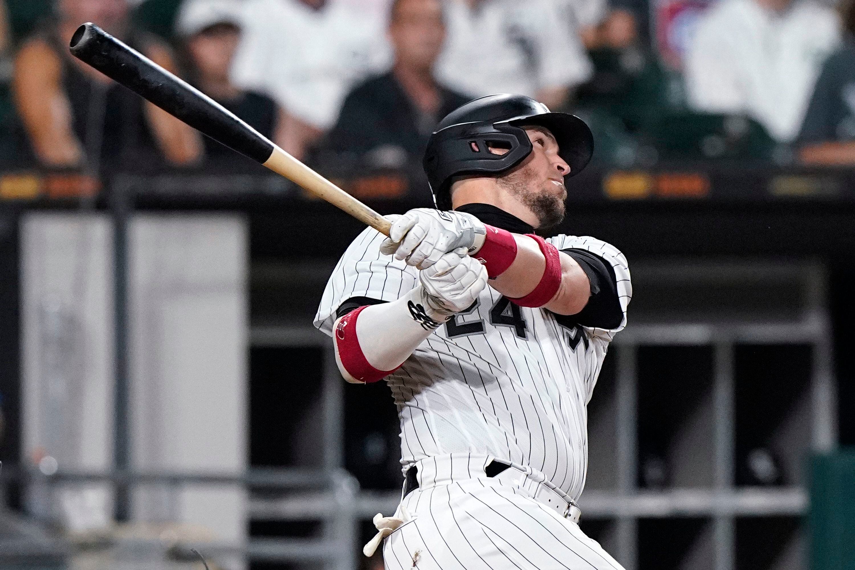 Chicago White Sox's Seby Zavala runs the bases after hitting a home run  during the third inning of a baseball game against the New York Yankees  Tuesday, June 6, 2023, in New