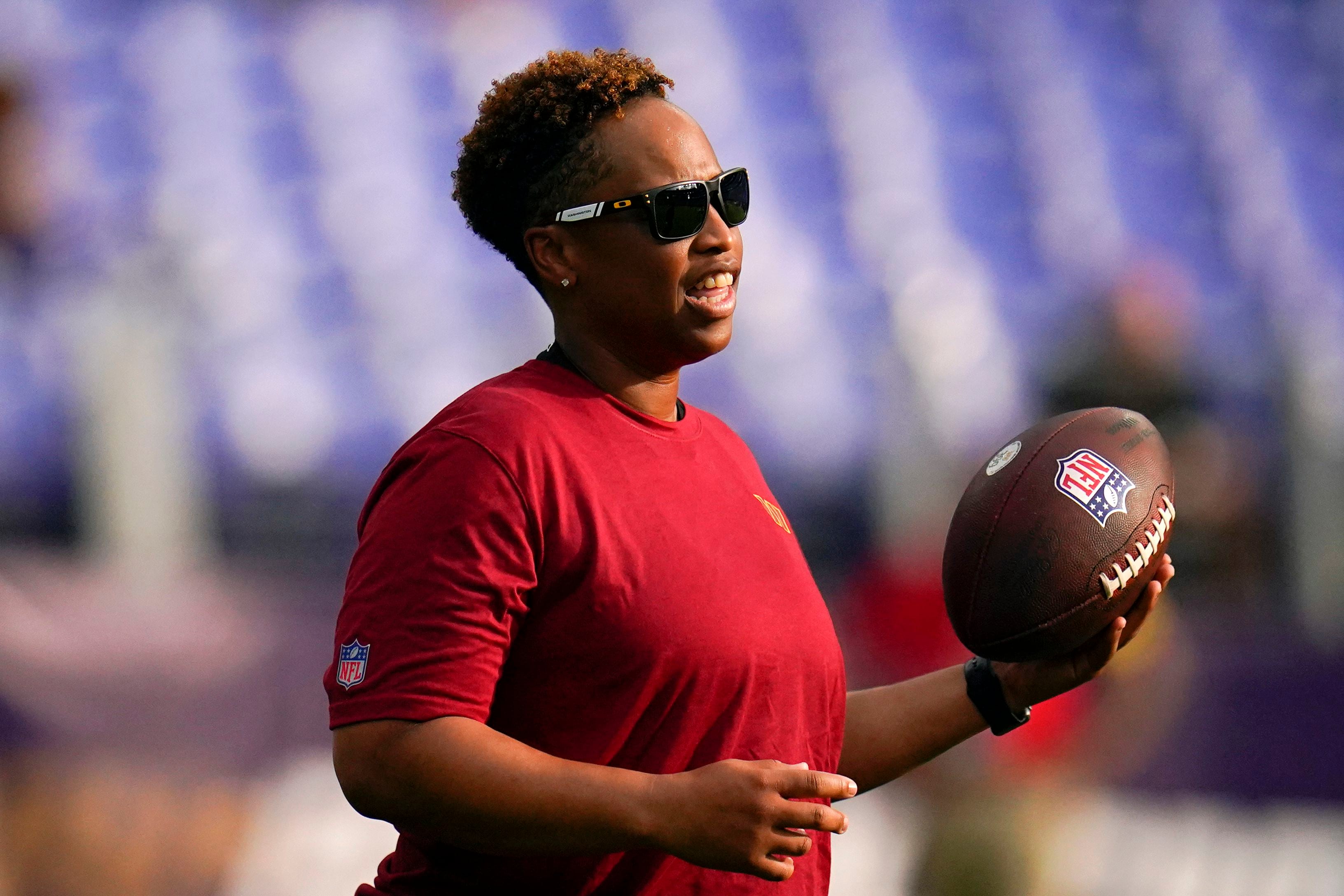 Washington's Jennifer King becomes first Black woman to serve as a lead  position coach in NFL game