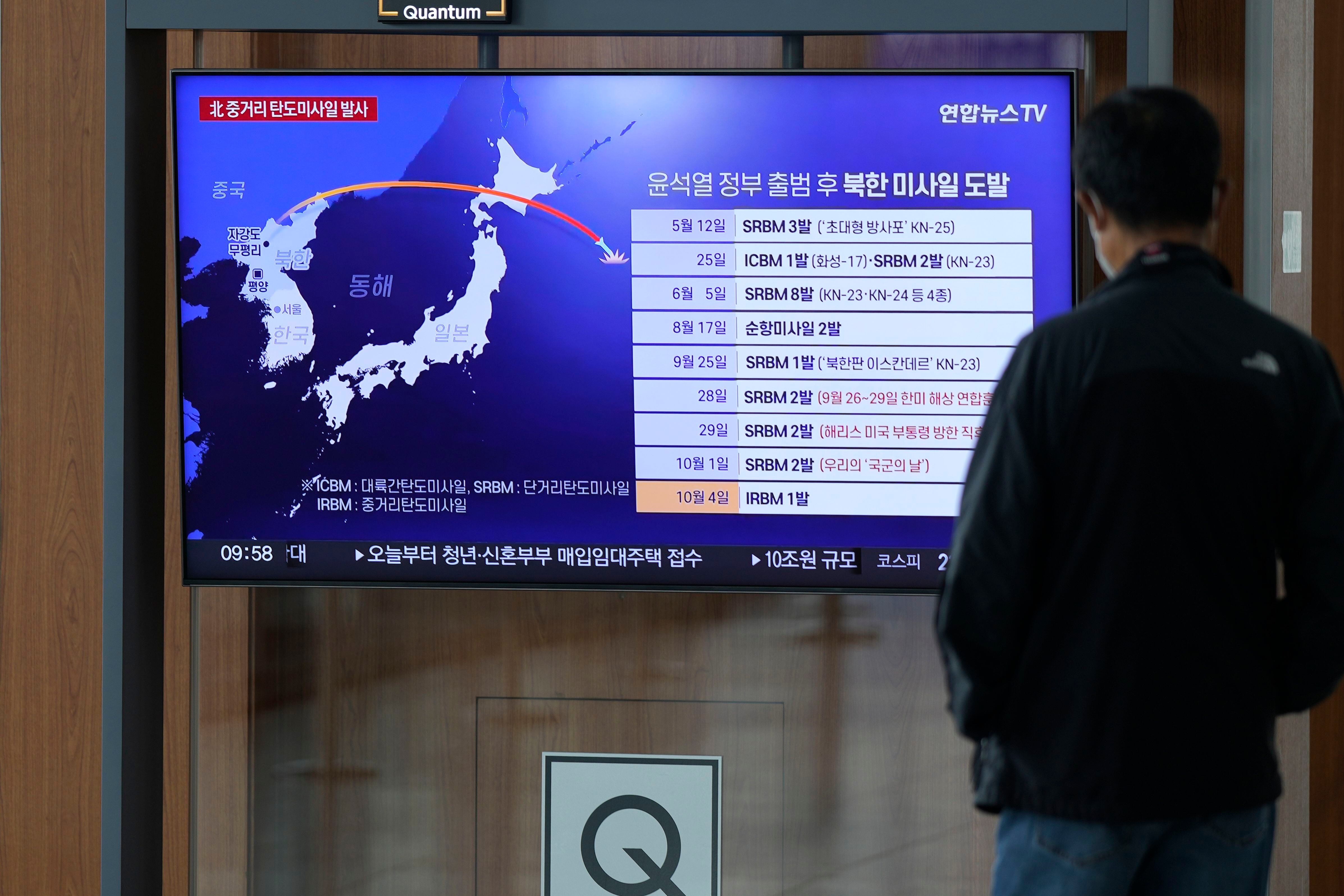 North Korea sends missile soaring over Japan in escalation