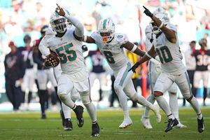 Miami Dolphins - During the first half, Jerome Baker