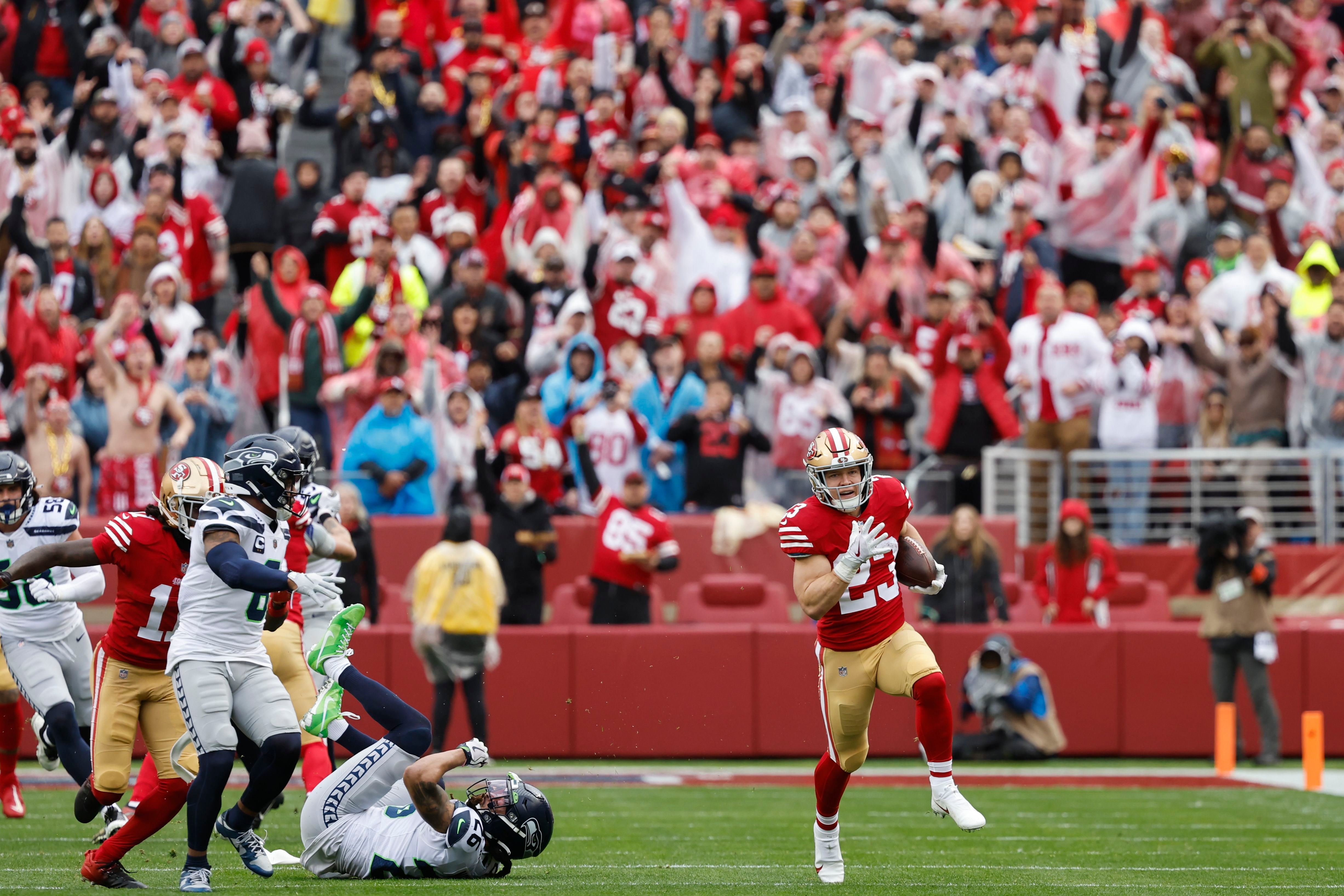 Purdy's 4 TDs lead 49ers past Seahawks 41-23 in playoffs