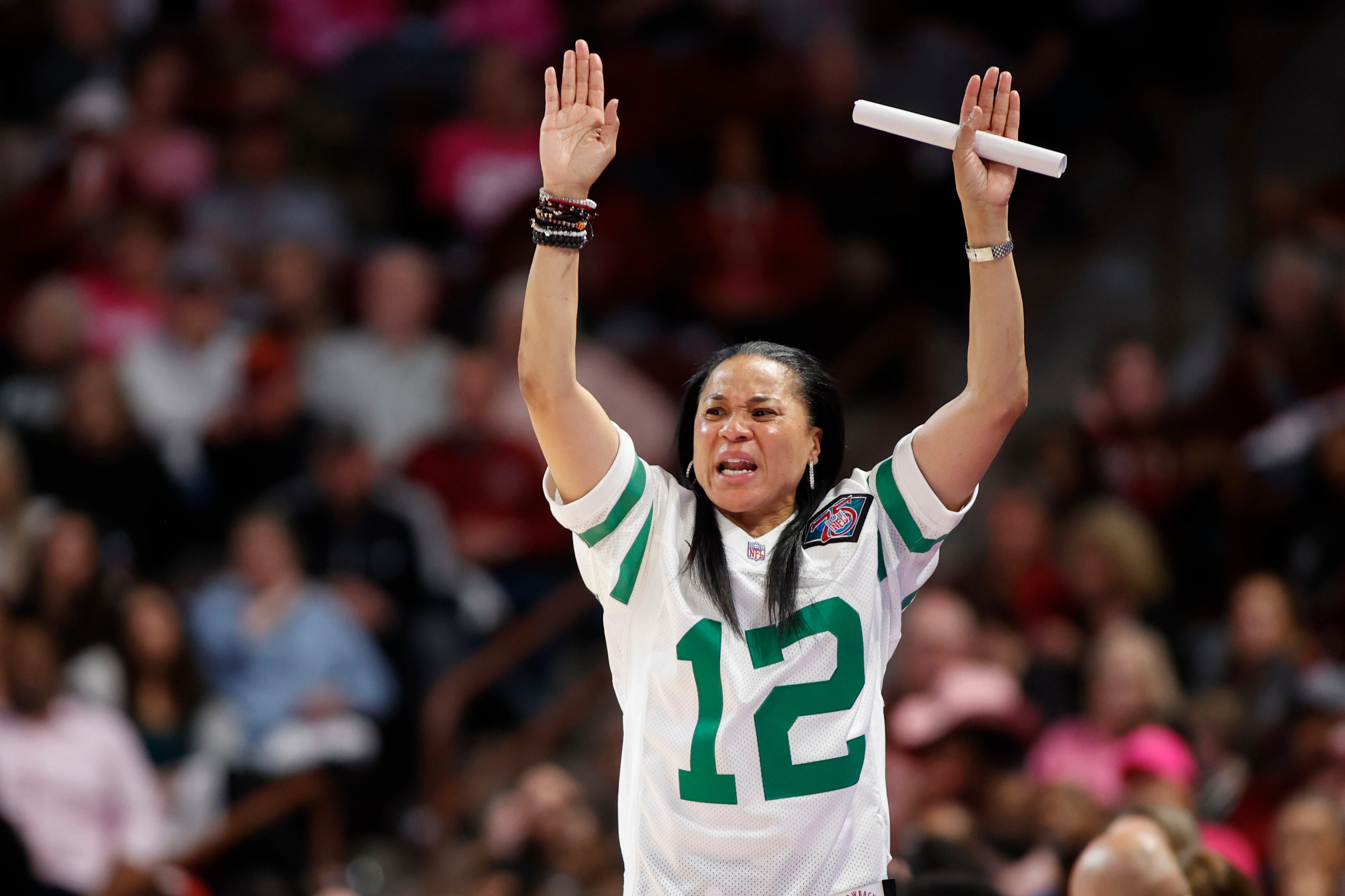 USC women's basketball Gamecocks Staley cheers Eagles Super Bowl