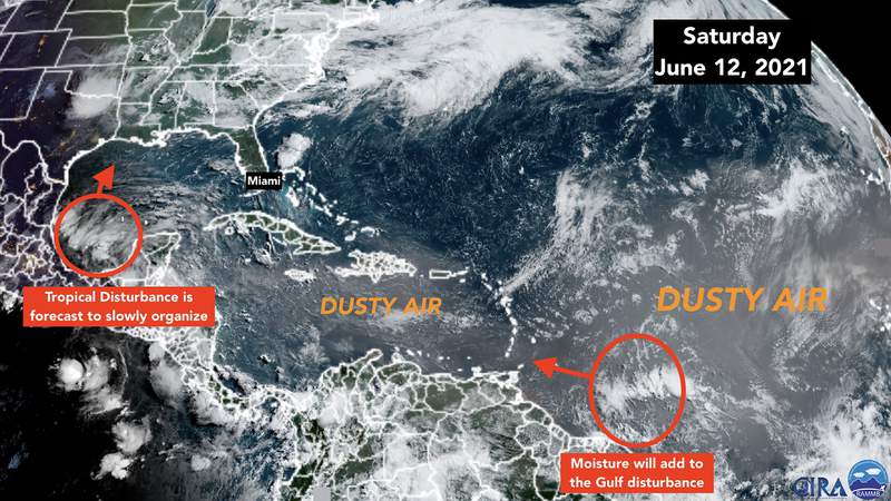 Tropical Disturbance Beginning To Form In The Western Gulf