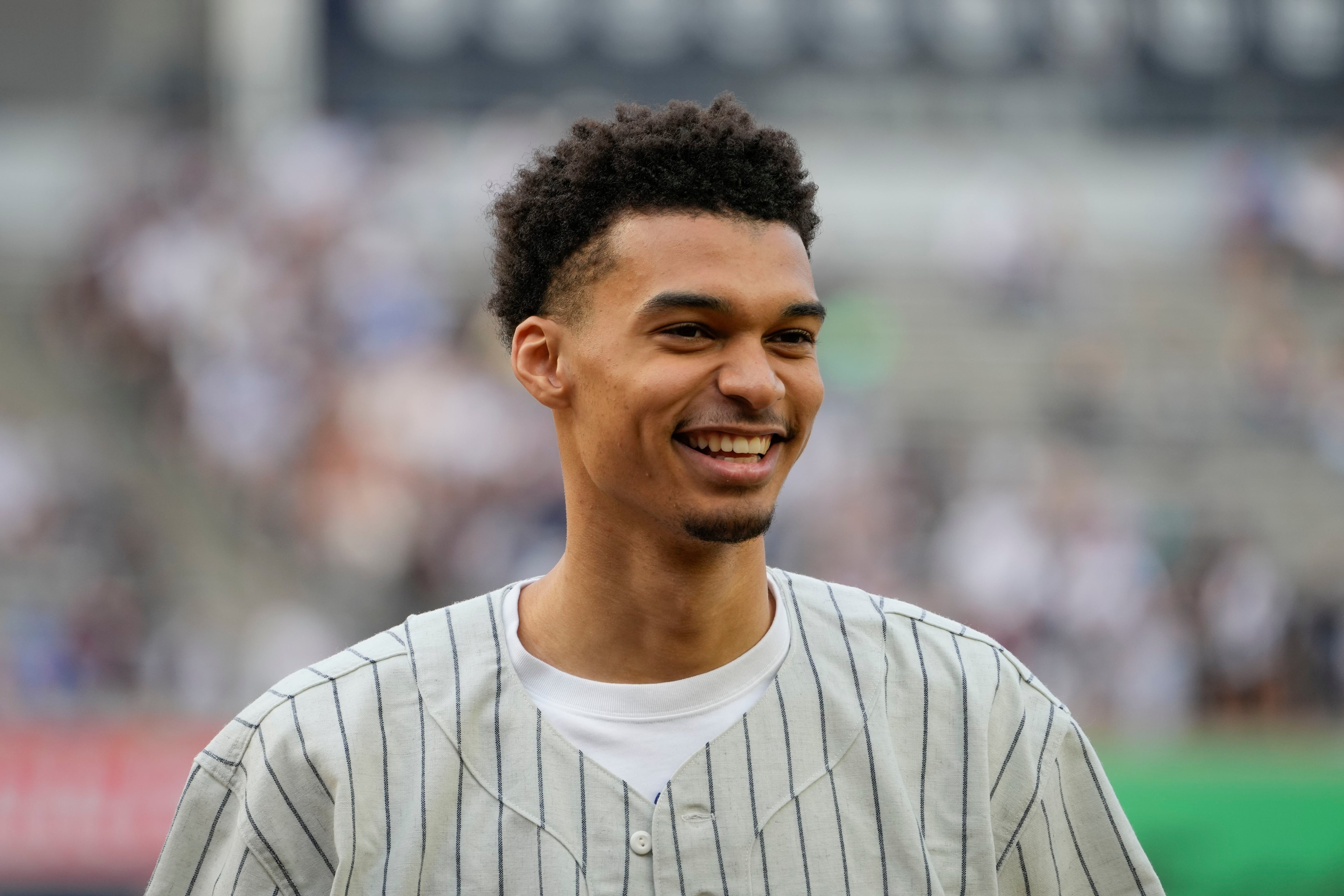 Victor Wembanyama throws out ceremonial first pitch at Yankee Stadium ahead  of NBA draft - The San Diego Union-Tribune