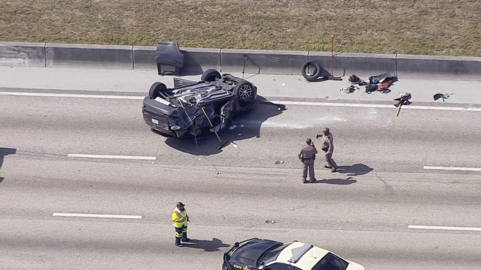 FHP: Driver runs away after crashing into 2 vehicles on I-95