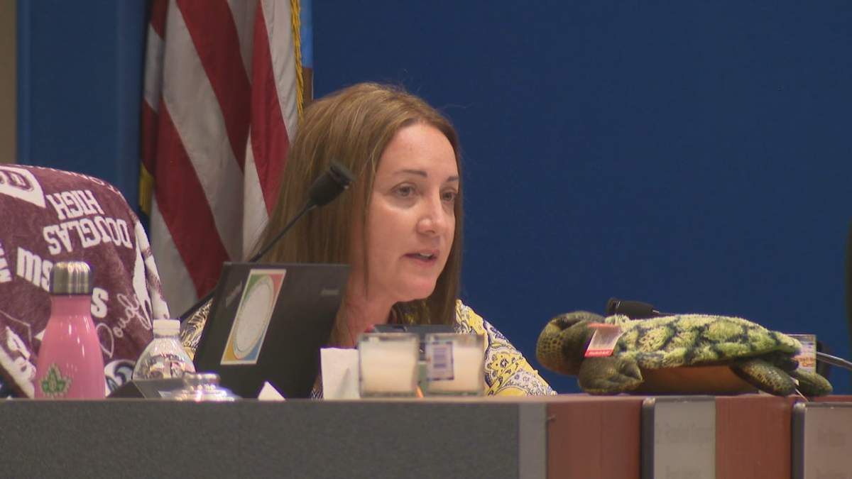 Lori Alhadeff speaks at the Feb. 5 Broward County School Board meeting.