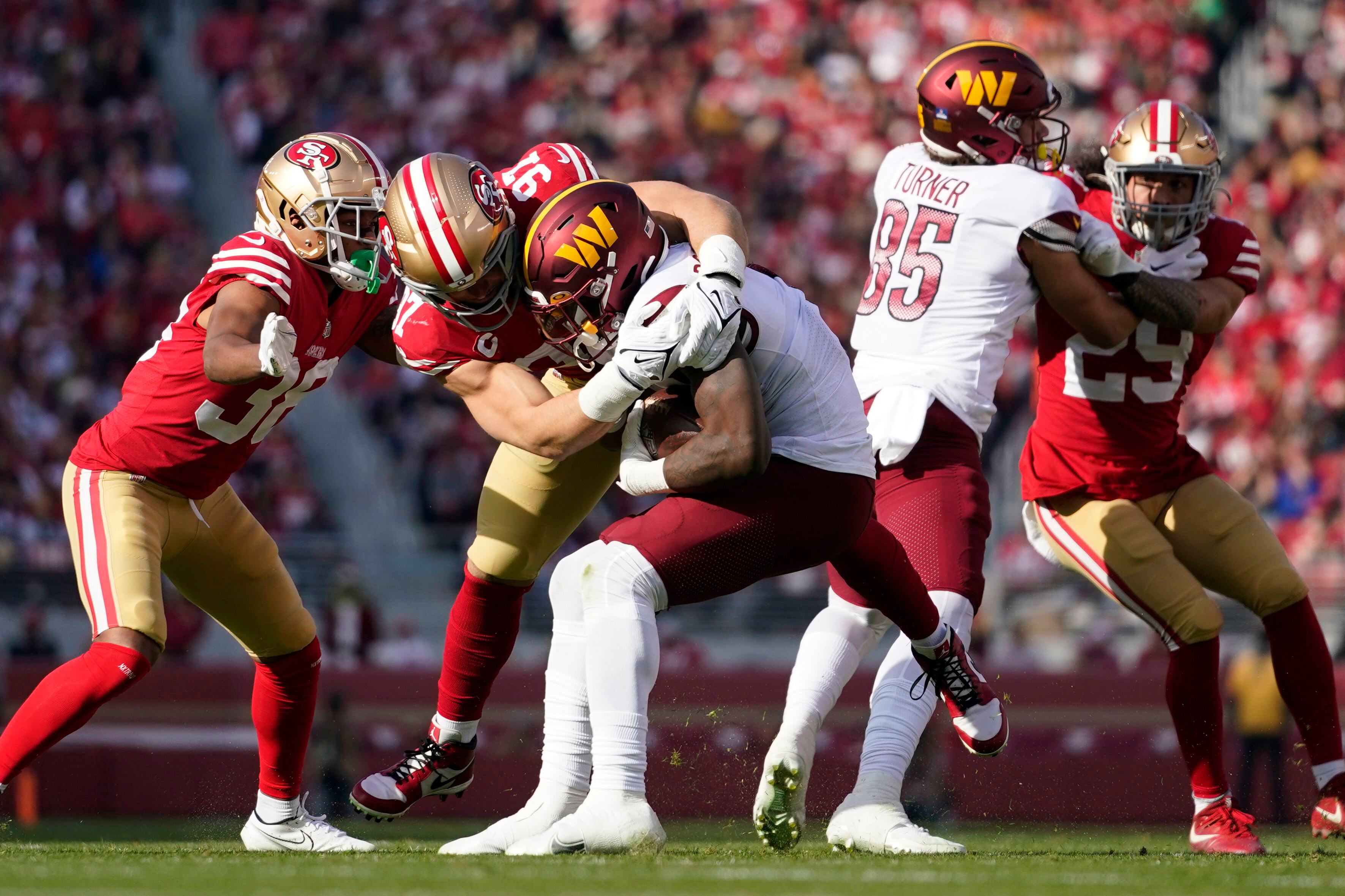 49ers-Commanders: Nick Bosa, George Kittle lead charge in 37-20 win