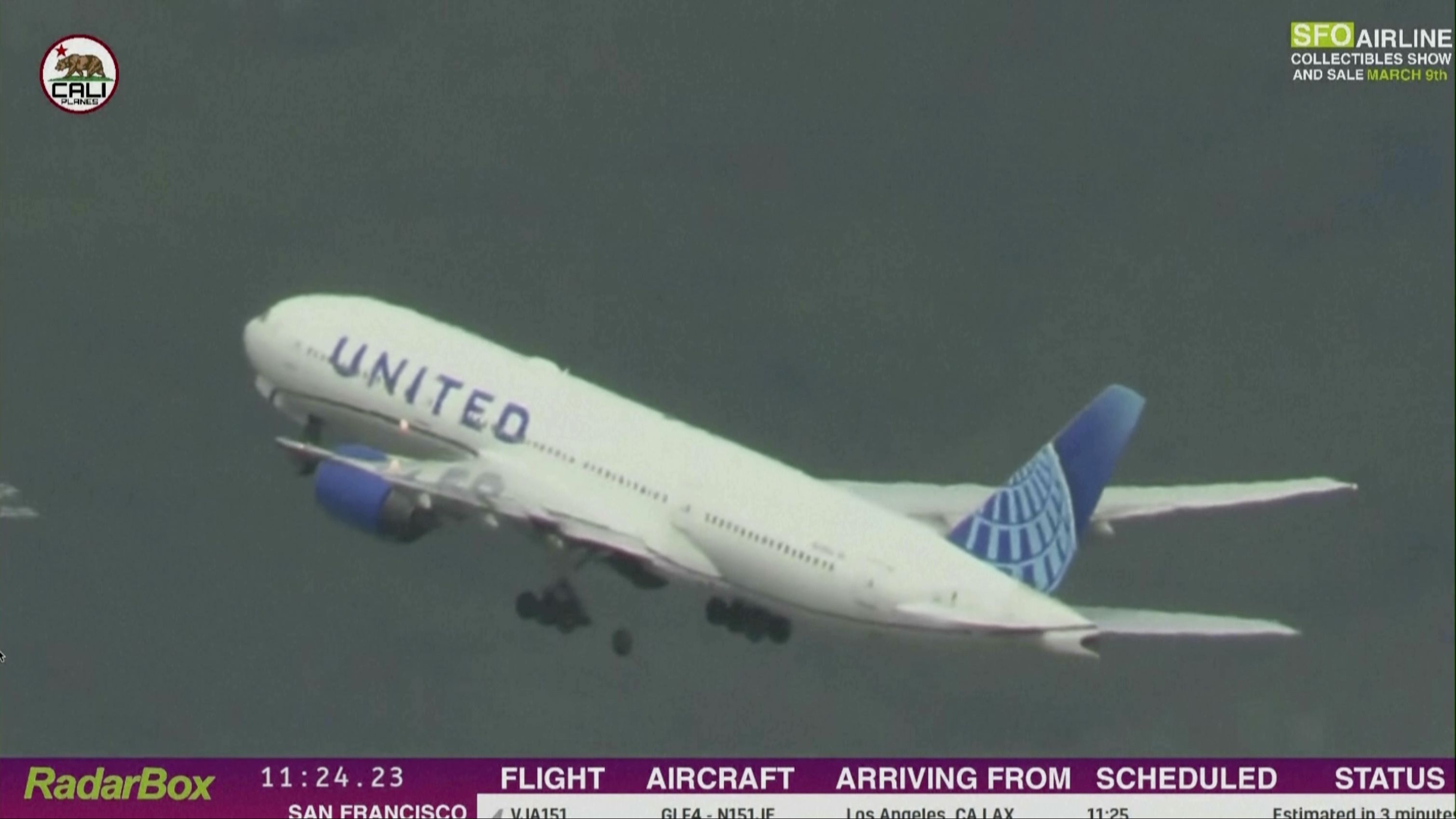 United Airlines plane makes a safe emergency landing in LA after