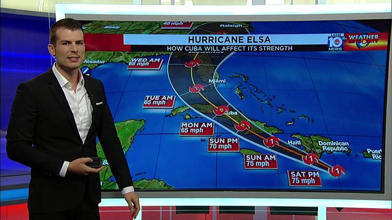 El huracán Elsa atraviesa la Española el sábado y se espera que afecte el sur de Florida el lunes.