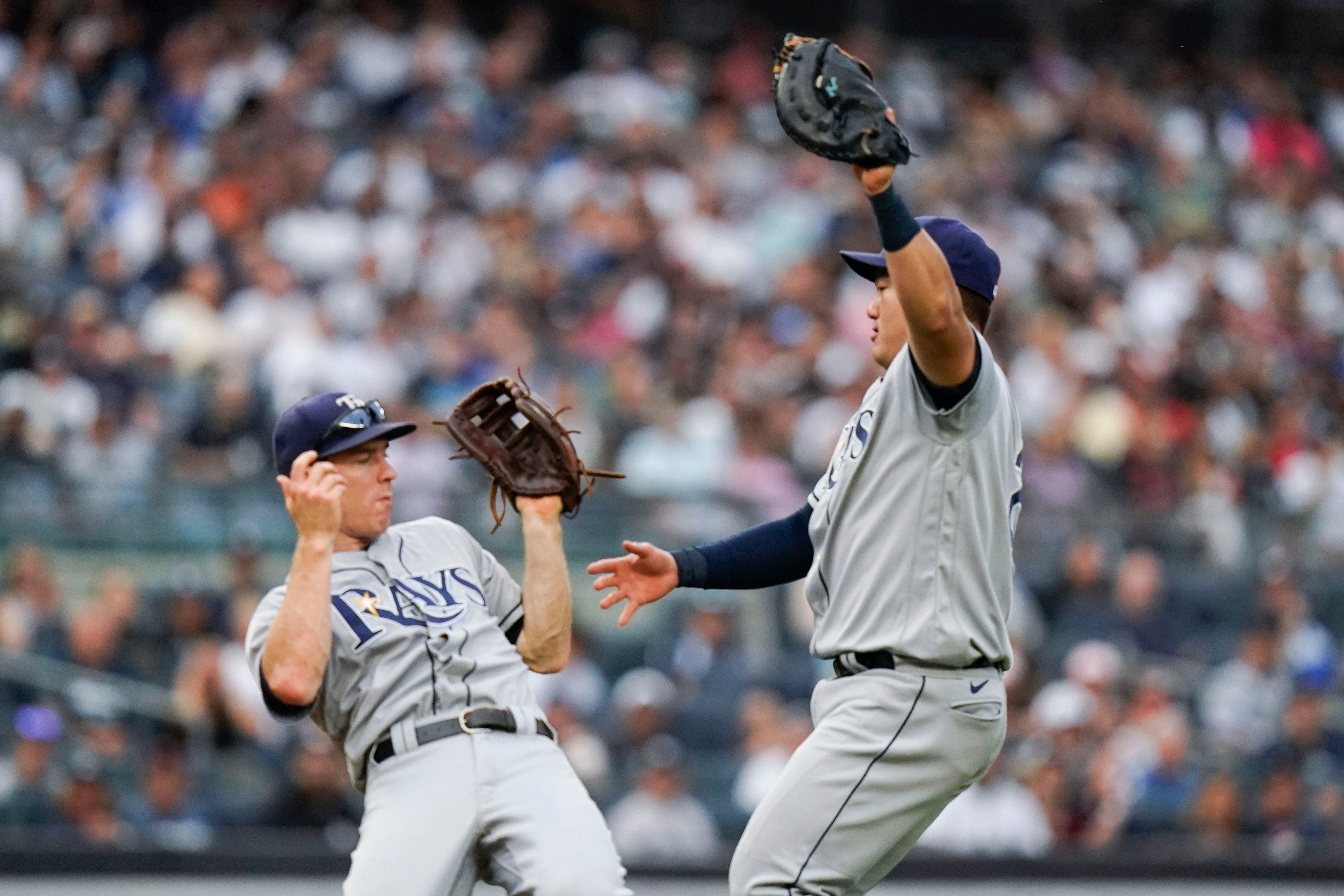 New York Yankees' Tyler Wade flips his bat after hitting a two-run