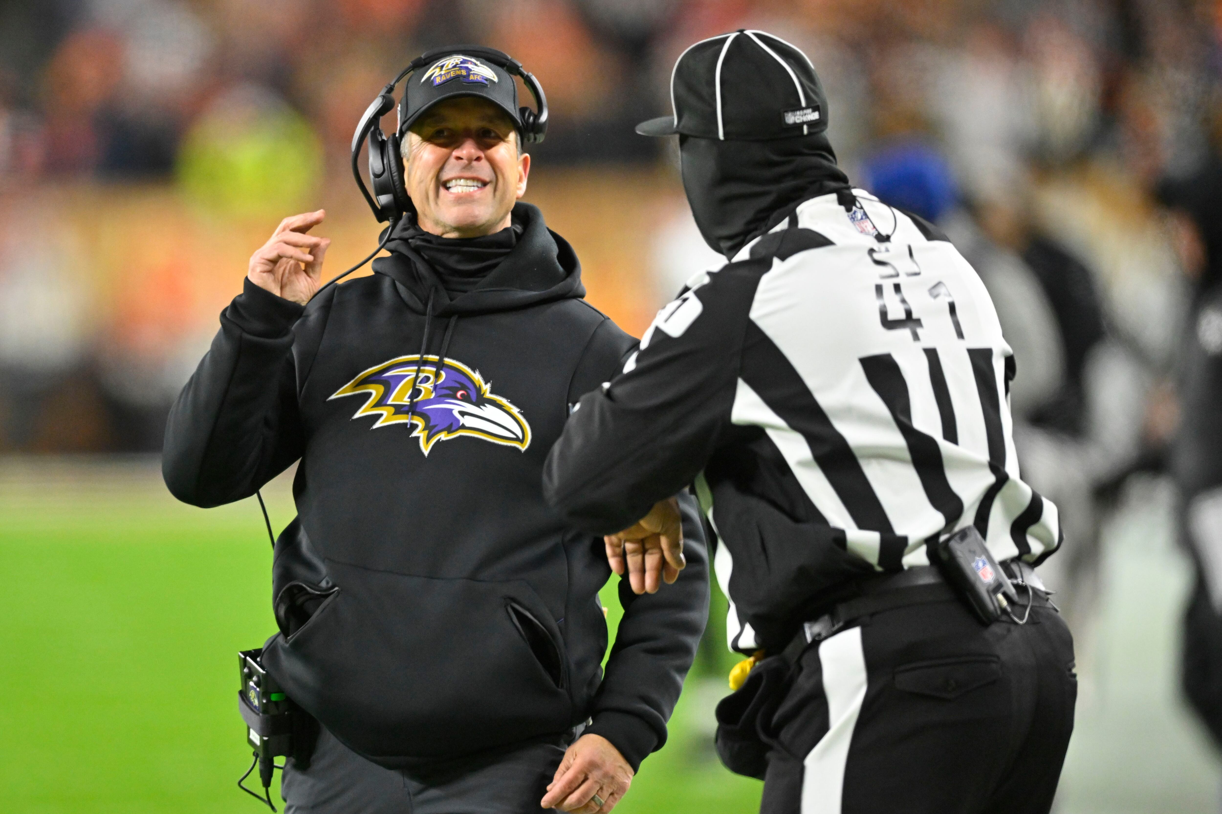 John Harbaugh, Marcus Peters get heated; Ravens defend late-game call