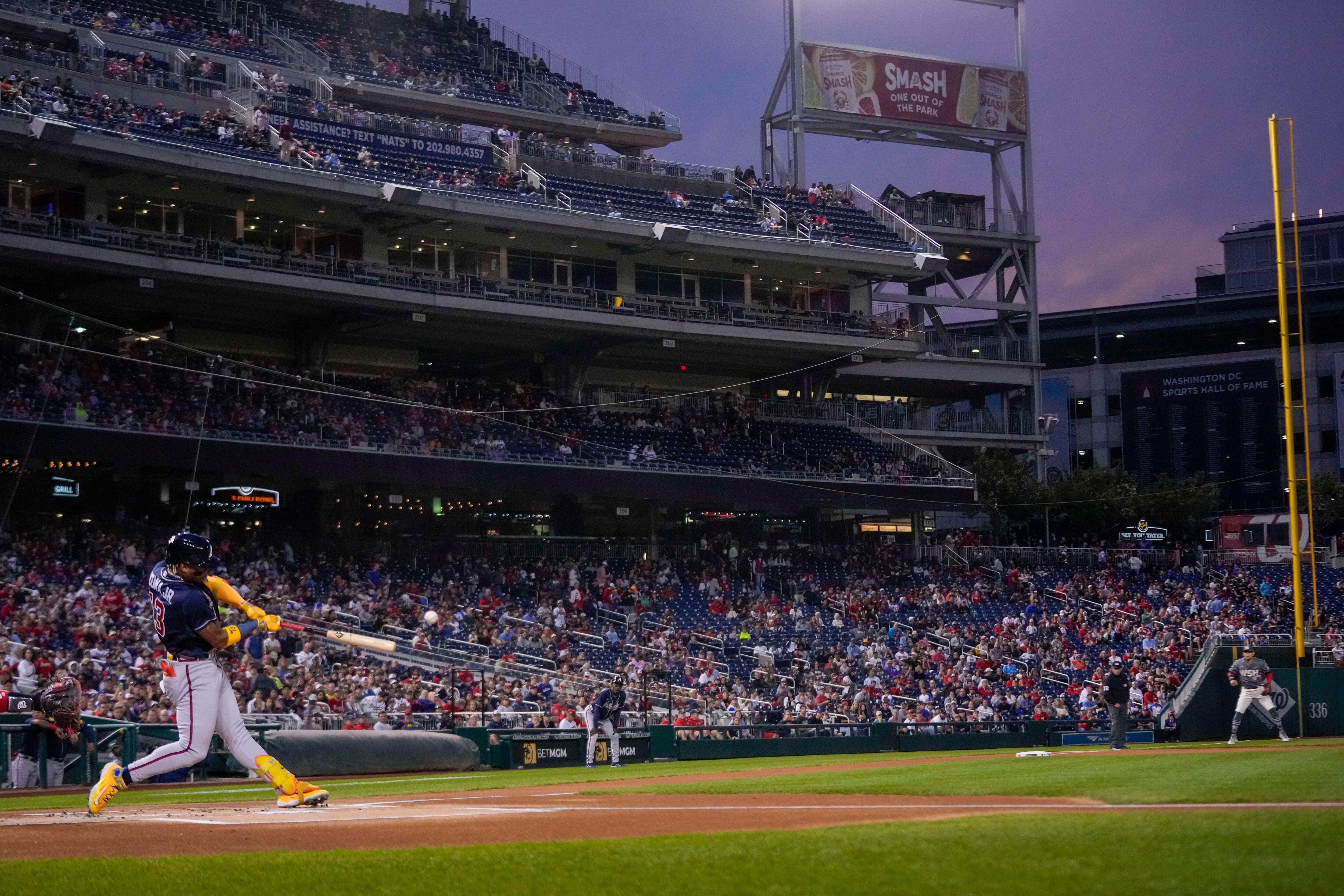 The Washington Nationals Alfonso Soriano (12) hits his 200th