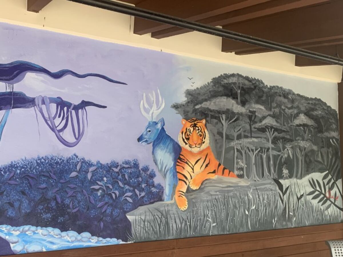 Mural painted by Cutler Bay Senior High students at Zoo Miami.