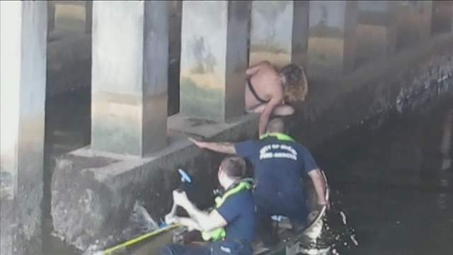 Woman Rescued After Being Stuck Between Bridge Supports In Miami